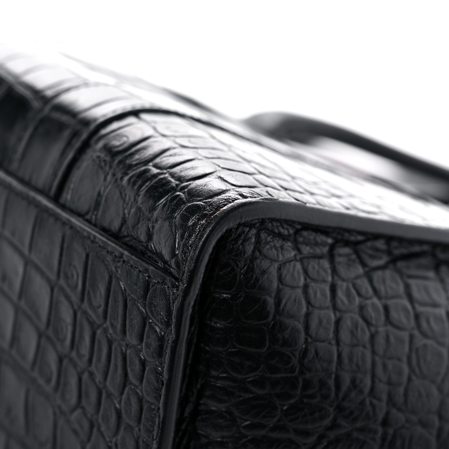 Mulberry Crocodile Embossed Calfskin Small Zipped Bayswater Black 9 of 12