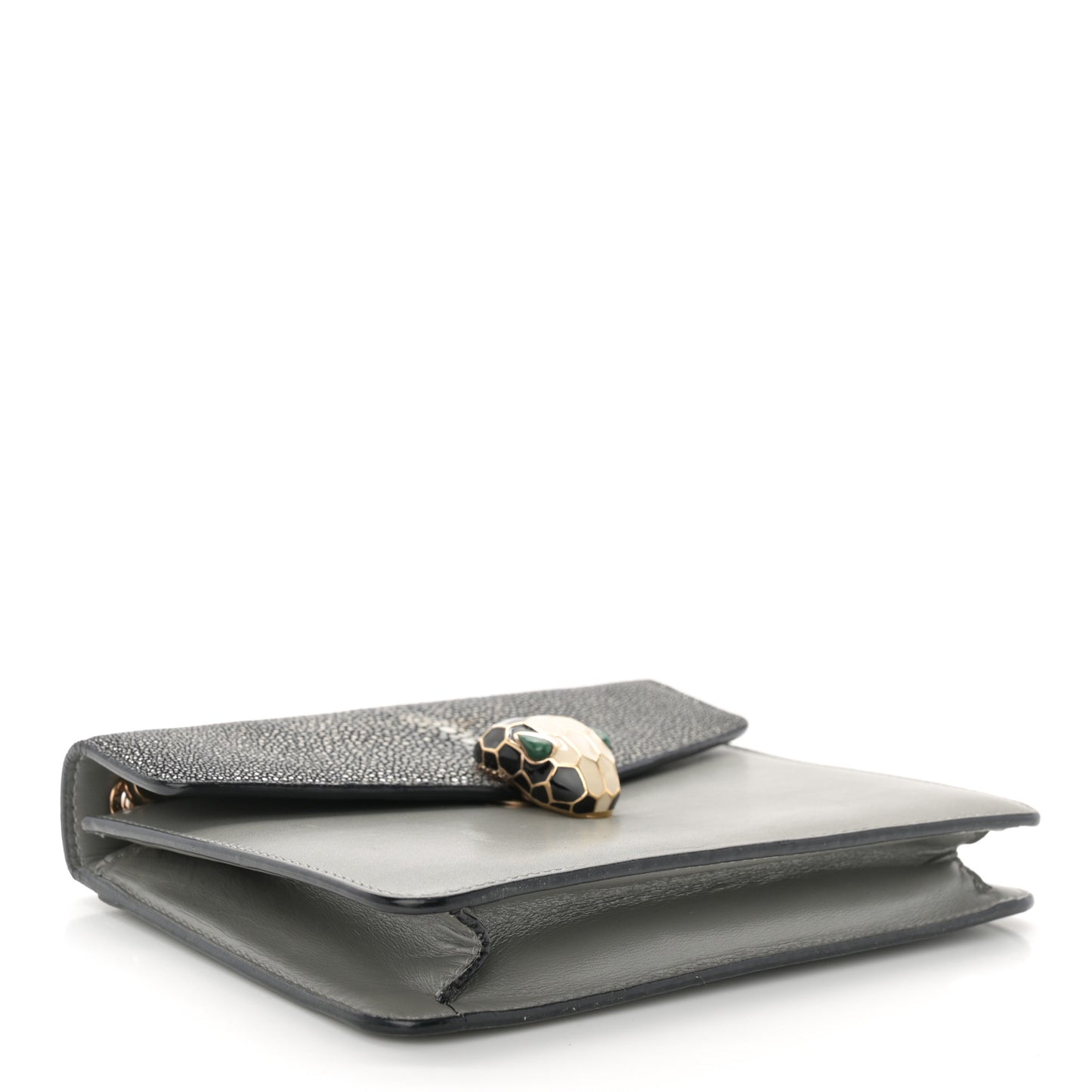 Galuchat Calfskin Serpenti Forever Crossbody Bag Grey