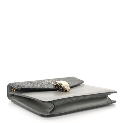 Bulgari Galuchat Calfskin Serpenti Forever Crossbody Bag Grey 4 of 14