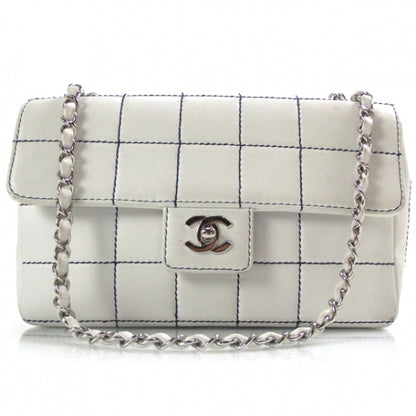 Chanel Lambskin Contrast Stitch Medium Flap White 1 of 12