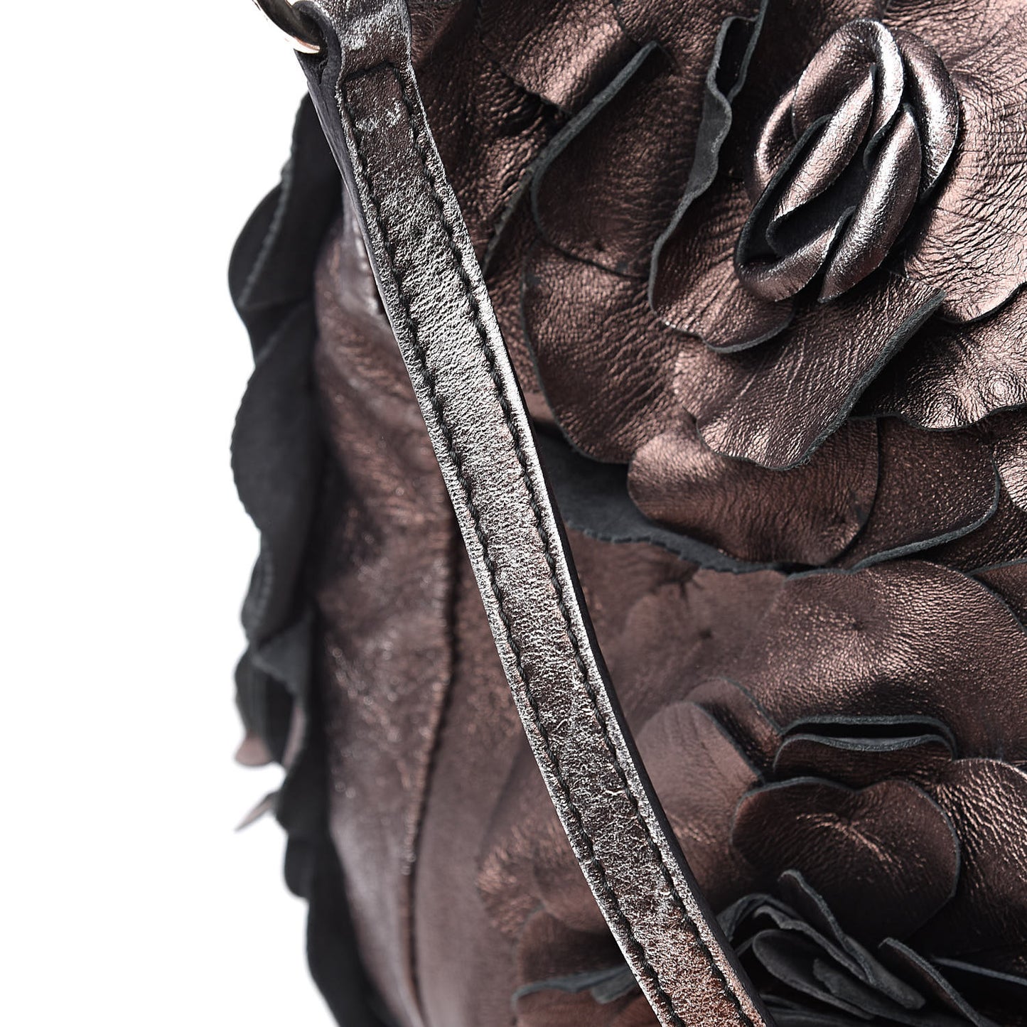 Metallic Nappa Floral Tote