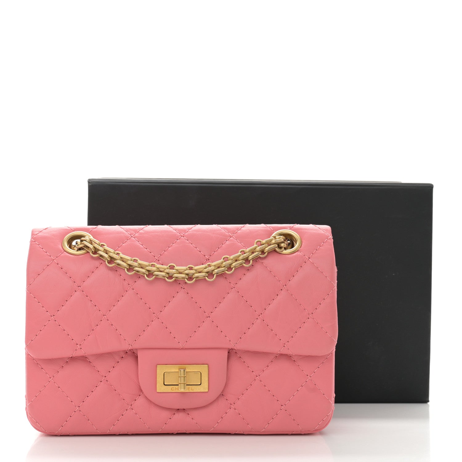 Chanel Aged Calfskin Quilted 2.55 Reissue Mini Flap Pink 11 of 11