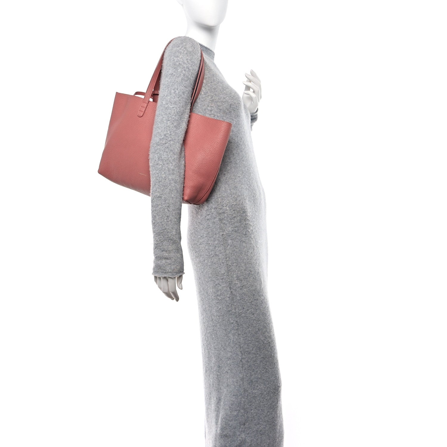 Mansur Gavriel Tumbled Calfskin Small Shopping Tote Blush 2 of 11