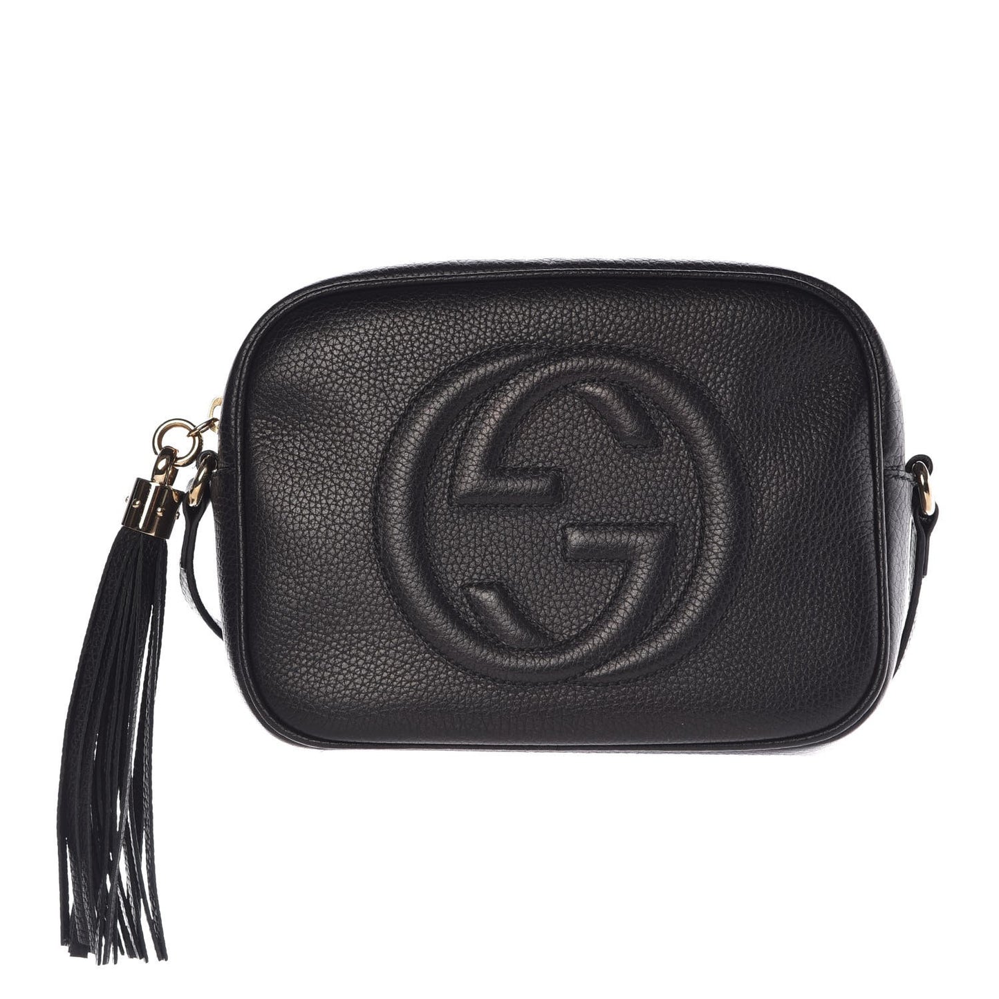 Pebbled Calfskin Small Soho Disco Bag Black
