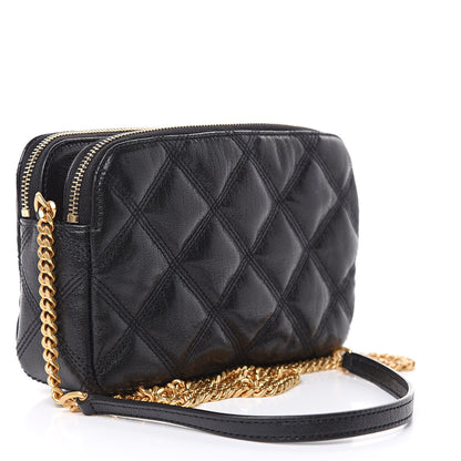 Saint Laurent Grained Lambskin Quilted Mini Becky Double Zip Bag Black 3 of 11