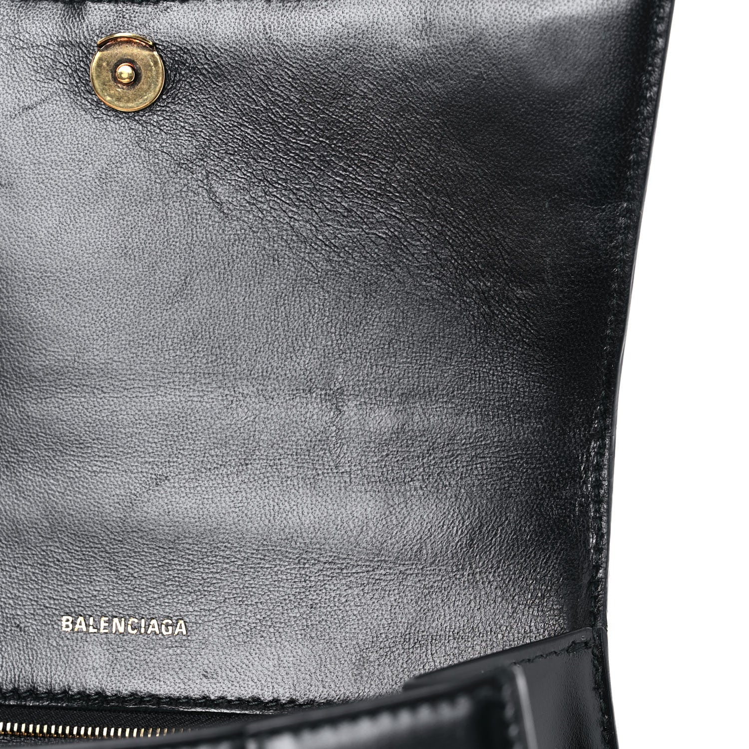 Balenciaga Shiny Box Calfskin Small Hourglass Top Handle Bag Black 10 of 19