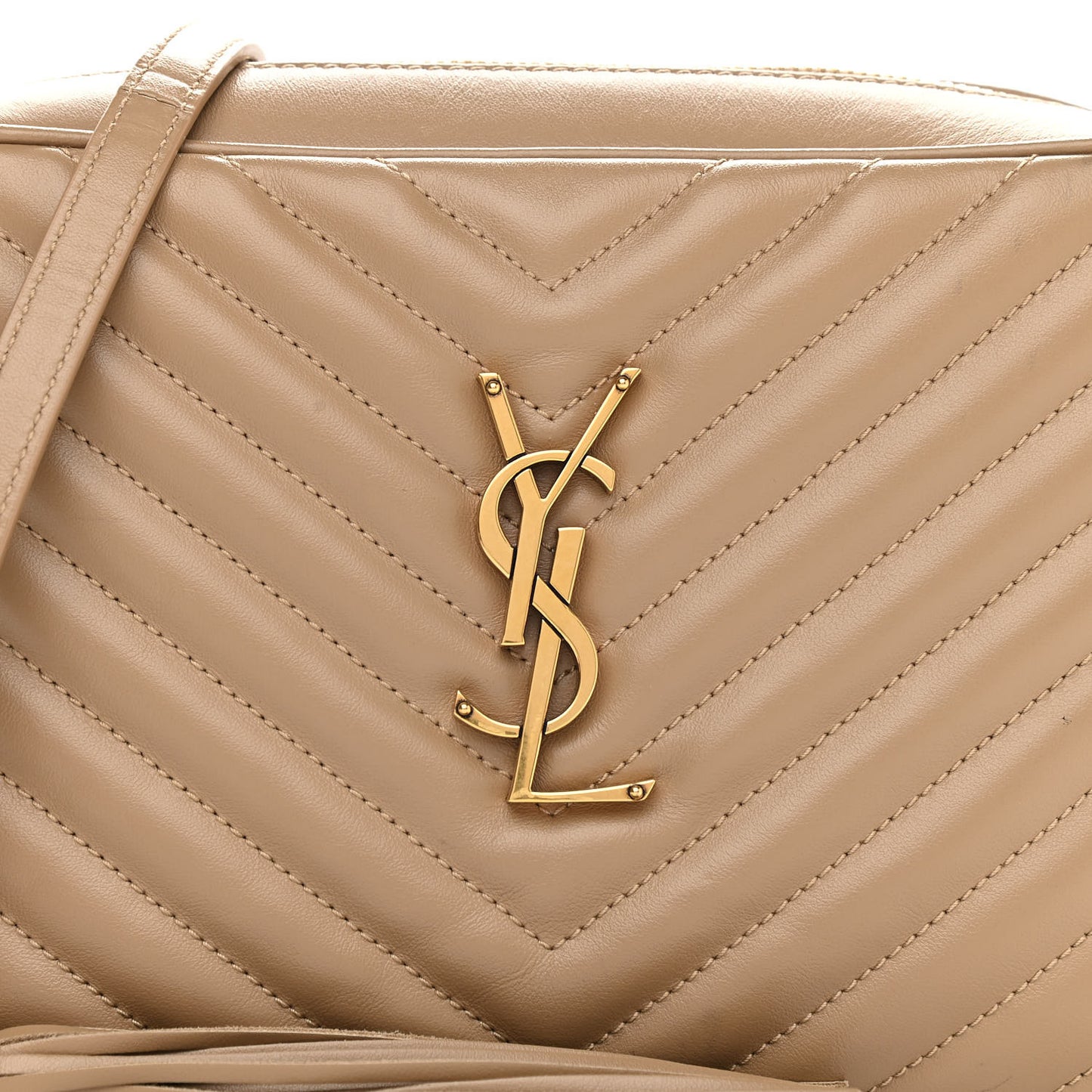 Calfskin Matelasse Monogram Lou Camera Bag Dark Latte