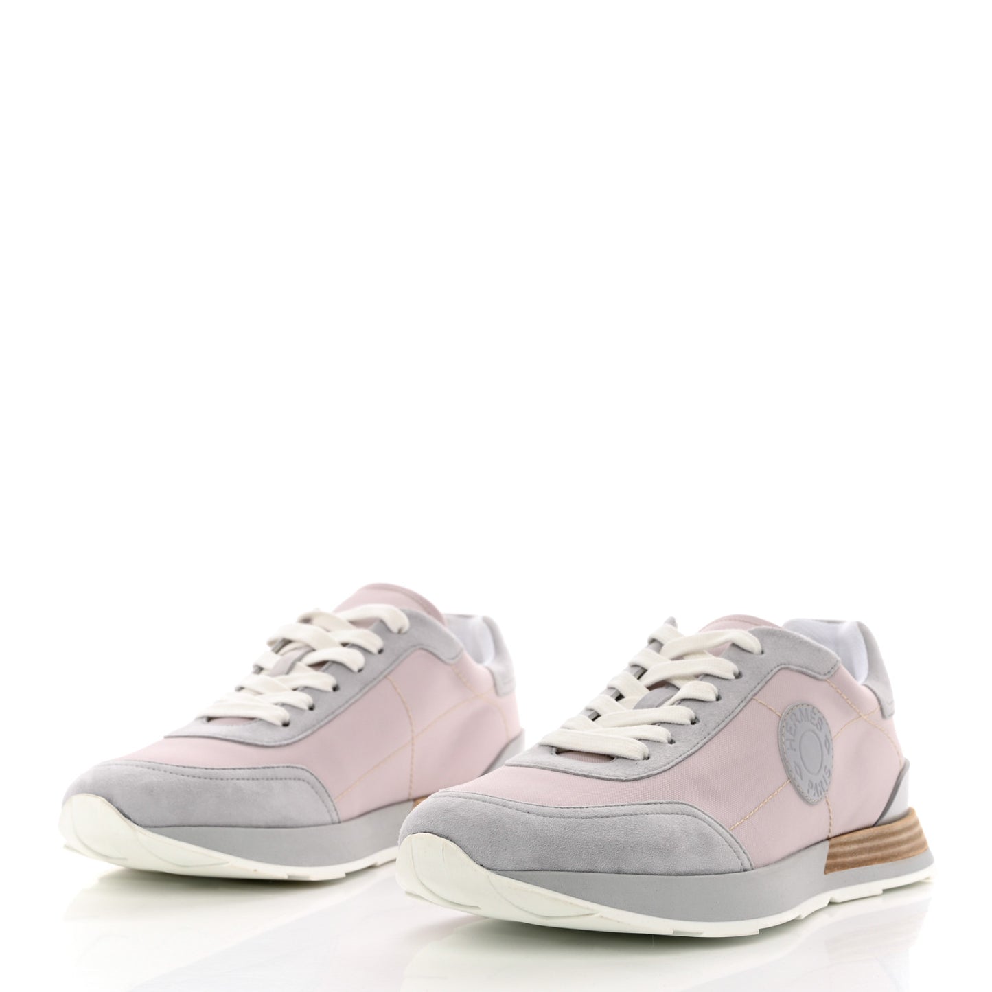 Technical Canvas Suede Goatskin Drive Sneakers 40 Rose Aube