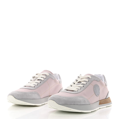 Hermes Technical Canvas Suede Goatskin Drive Sneakers 40 Rose Aube 3 of 8