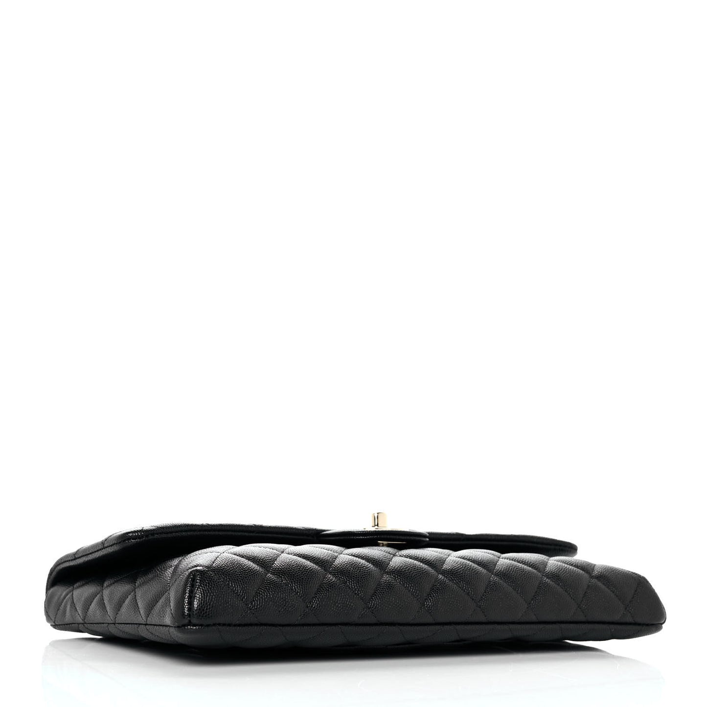 Caviar Quilted Flap Clutch Black