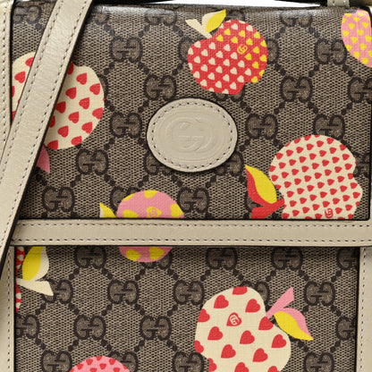 Gucci GG Supreme Monogram Les Pommes Retro Interlocking G Les Pommes Messenger Bag Beige Multicolor Mystic White 8 of 11