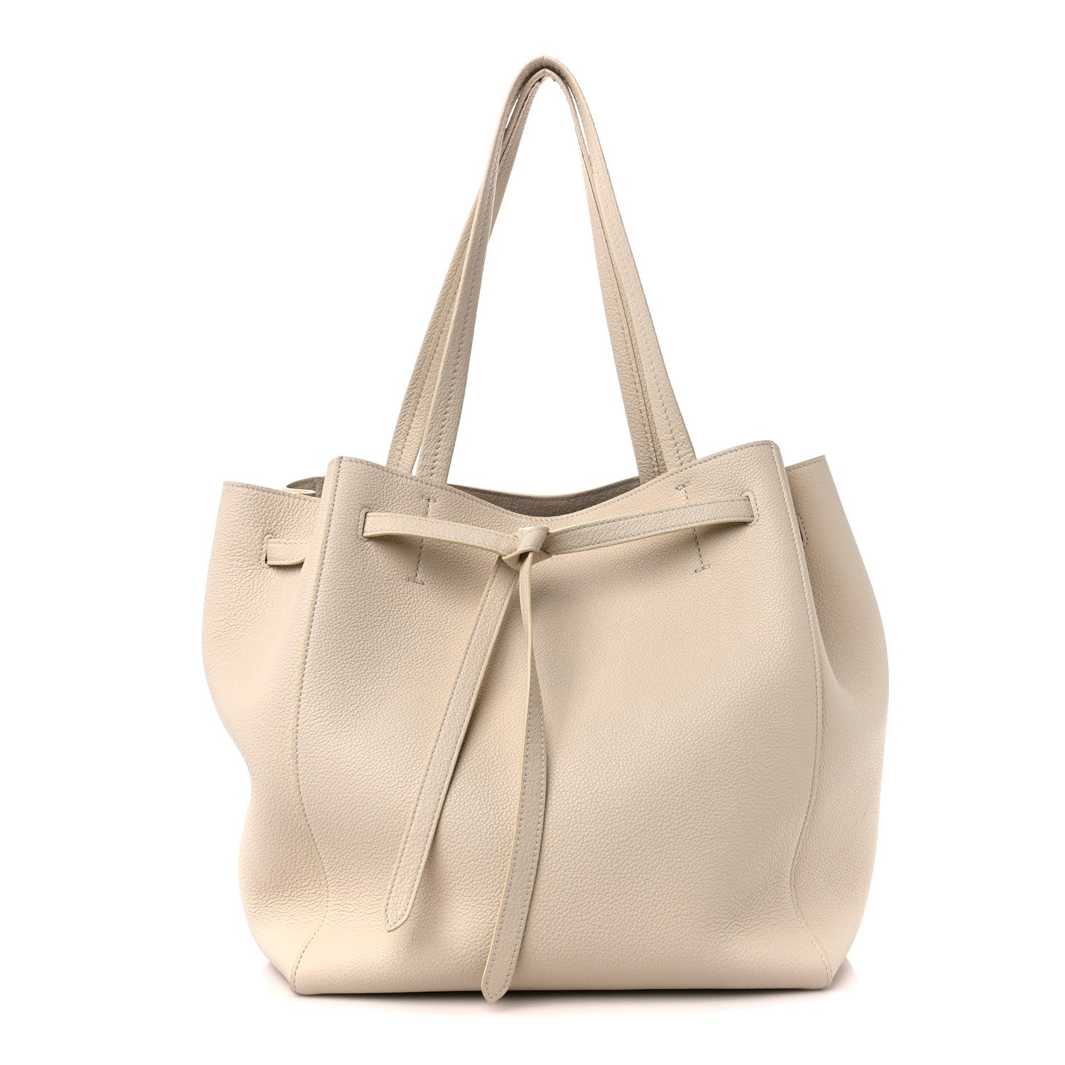 Celine Soft Grained Calfskin Small Belt Cabas Phantom Vanilla 1 of 11