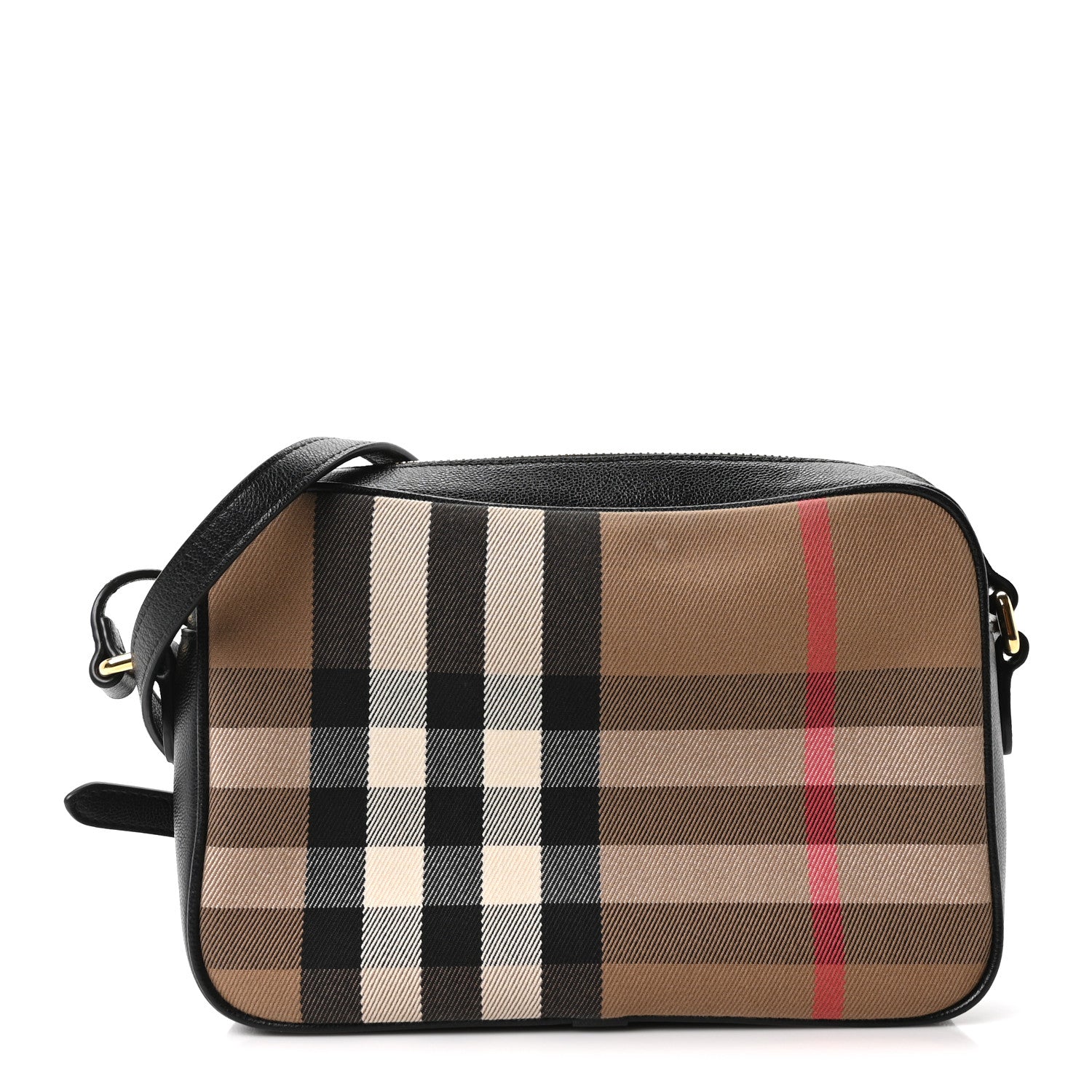 Burberry Giant Check Calfskin Large Camera Bag Black 1 of 10
