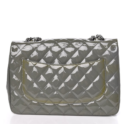 Chanel Patent Quilted Jumbo Single Flap Grey 14 of 18