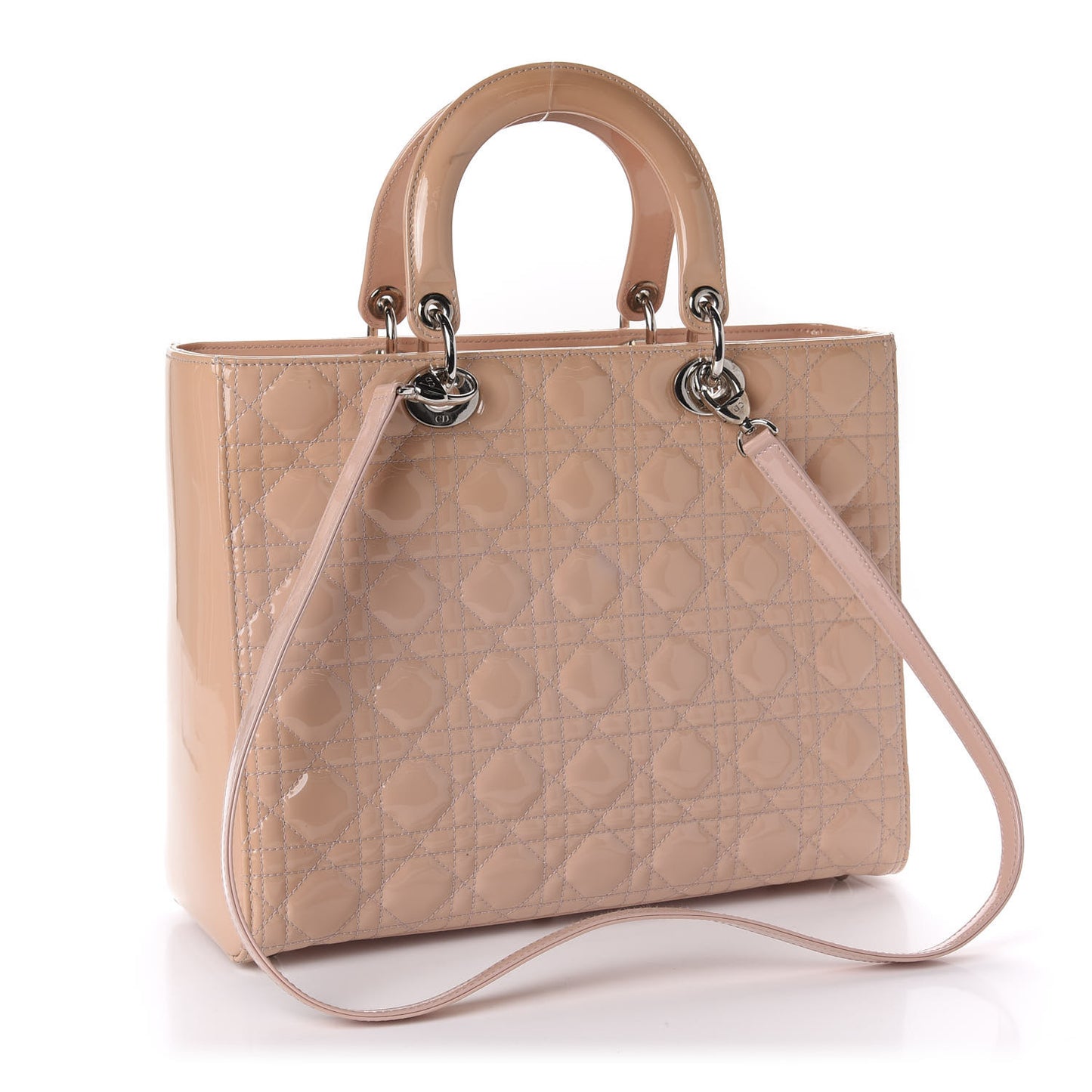 Patent Cannage Large Lady Dior Light Pink