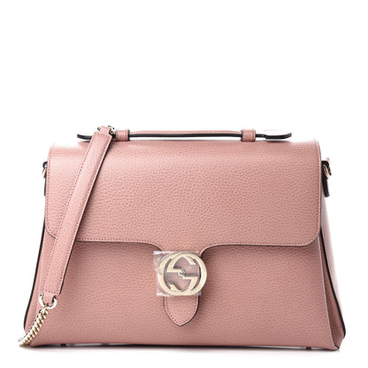 Gucci Dollar Calfskin Medium Interlocking G Top Handle Shoulder Bag Soft Pink 1 of 10