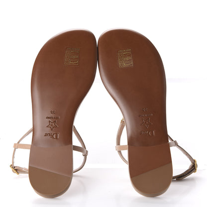 Christian Dior Lambskin Signature T-Strap Sandals 35 Rose De Vents 5 of 8