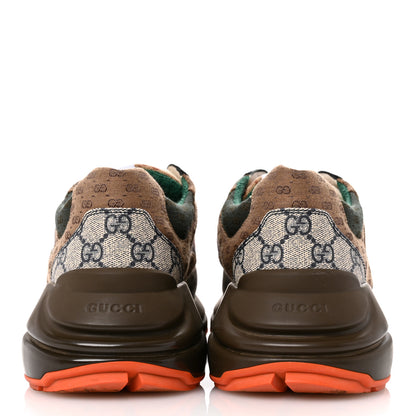 Gucci GG Supreme Monogram Mix Monogram Mens Rhyton Sneakers 10 Bordeaux Beige Ebony 6 of 10