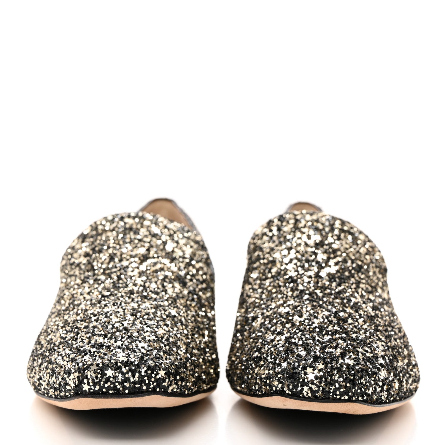 Jimmy Choo Coarse Glitter Jaida Flat Loafer 36.5 Black 2 of 8