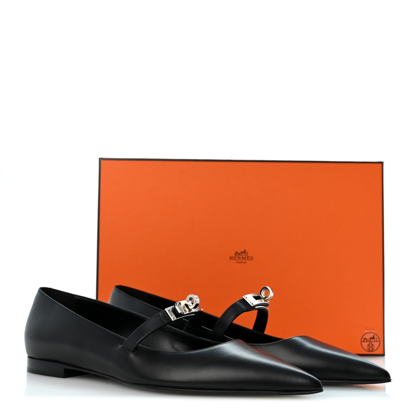 Calfskin Kelly Ballet Flats 39 Black