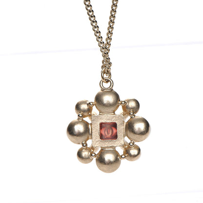 Chanel Gripoix Pearl Crystal CC Pendant Necklace Gold 5 of 6