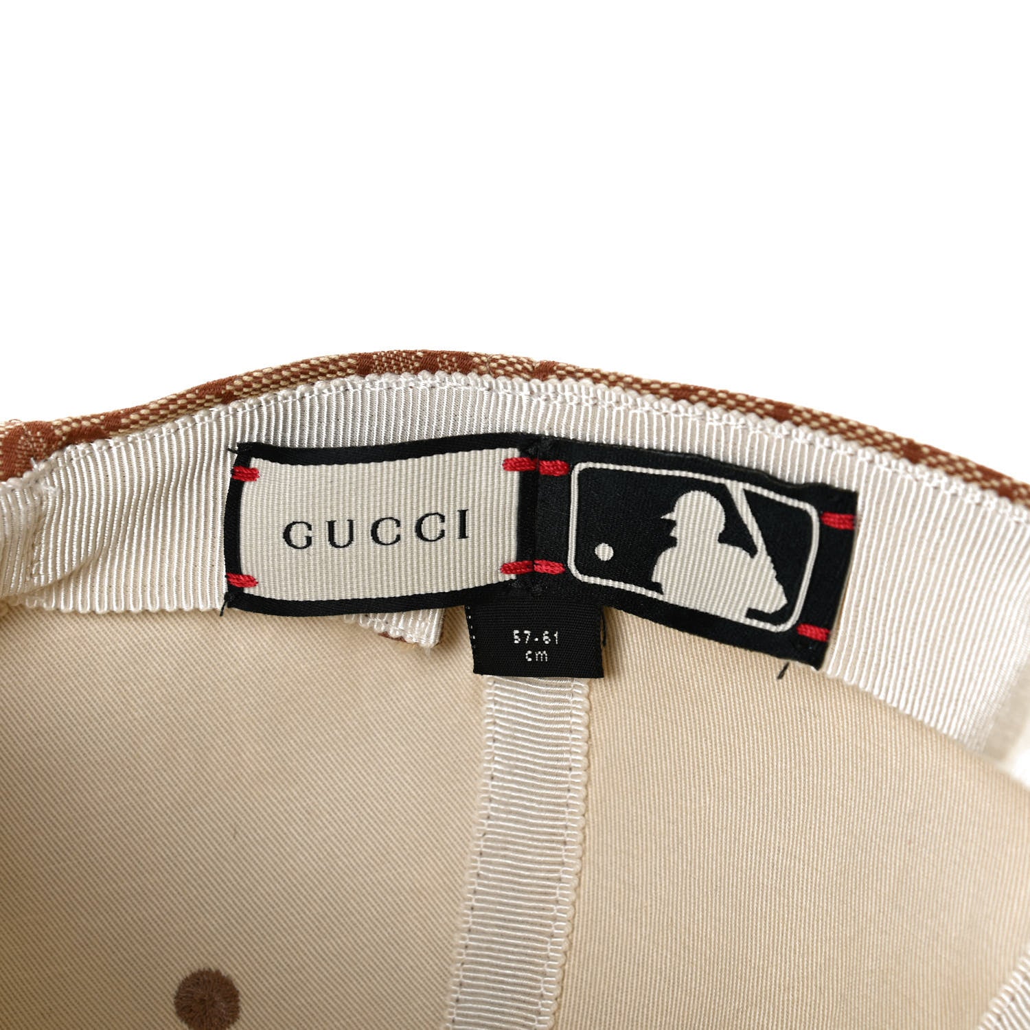 Gucci X MLB Monogram NY Yankees Baseball Hat 57-61 Beige Ruggine 7 of 9
