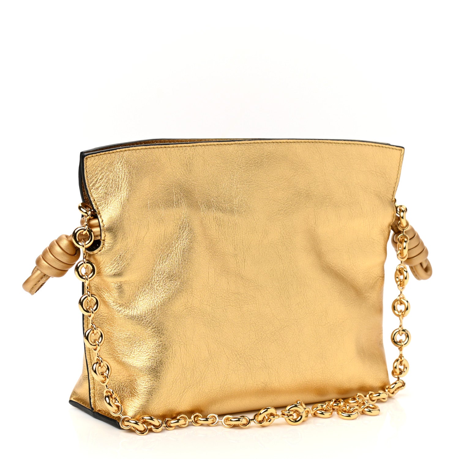 Loewe Metallic Calfskin Nano Flamenco Knot Clutch Gold 3 of 9