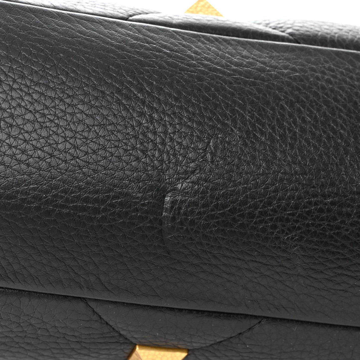 Grained Calfskin Quilted Large Roman Stud Tote Black