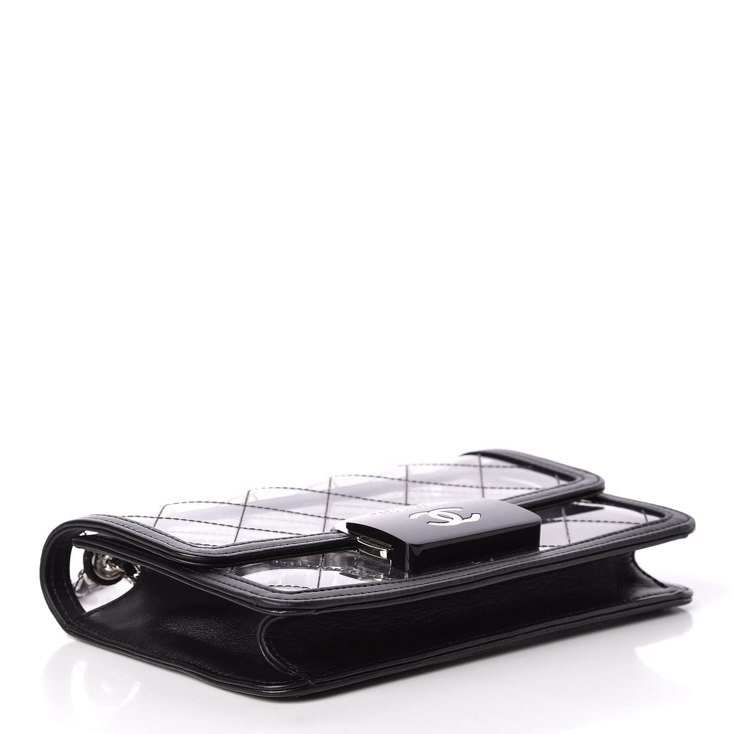 PVC Lambskin Quilted Mini Beauty Lock Flap Black