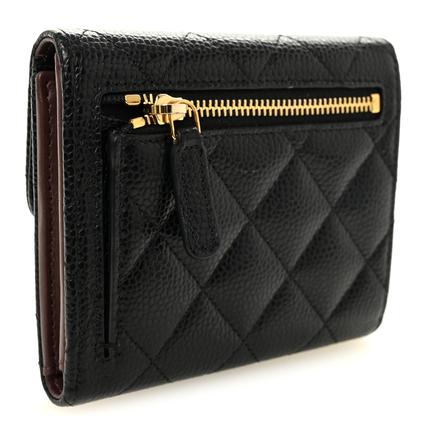 Chanel Caviar Quilted Compact Flap Wallet Black 3 of 8