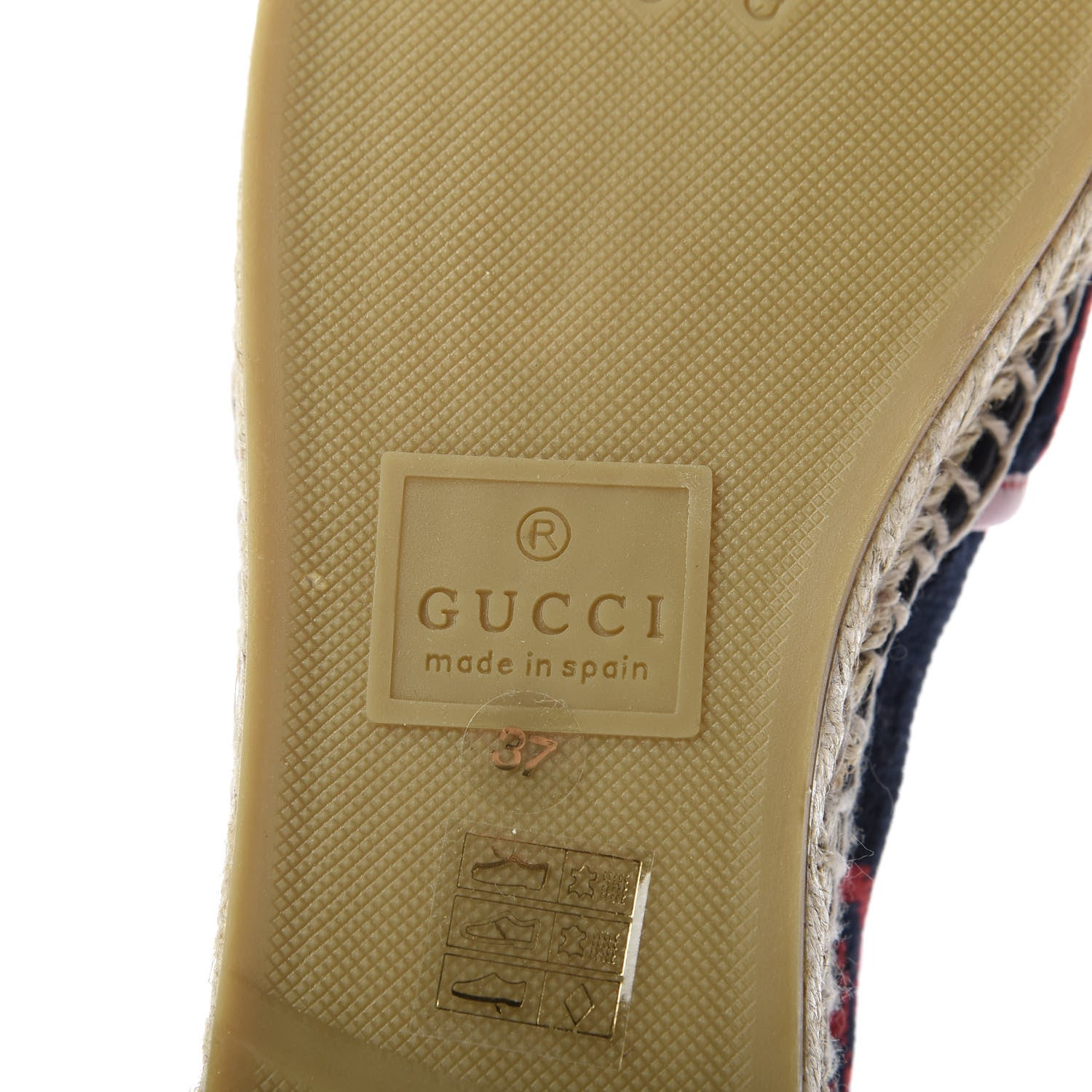 Gucci Terry Cloth GG Monogram Espadrilles 37 Blue Red 8 of 10