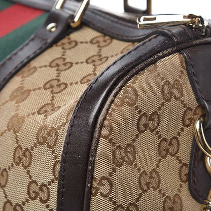 Gucci Monogram Vintage Web Medium Boston Dark Brown 23 of 29
