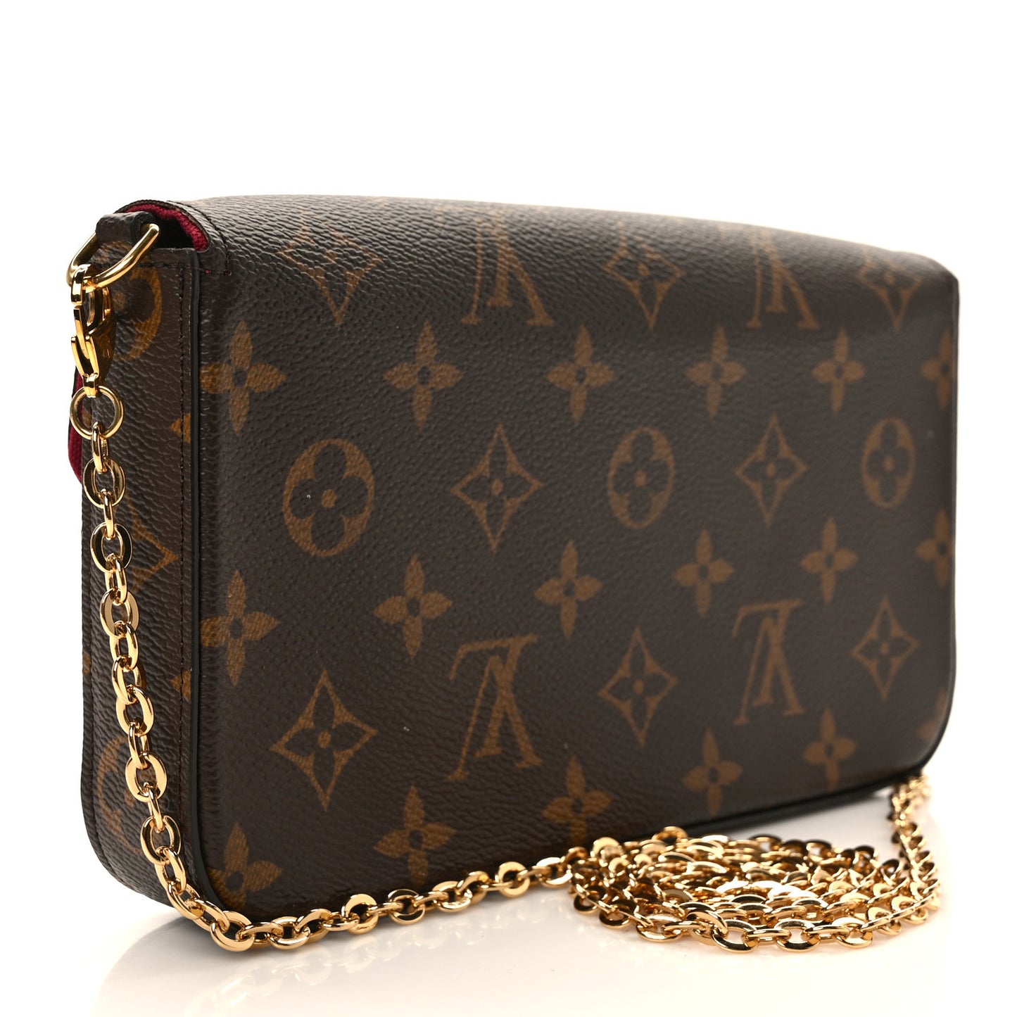 Monogram Pochette Felicie Chain Wallet Fuchsia