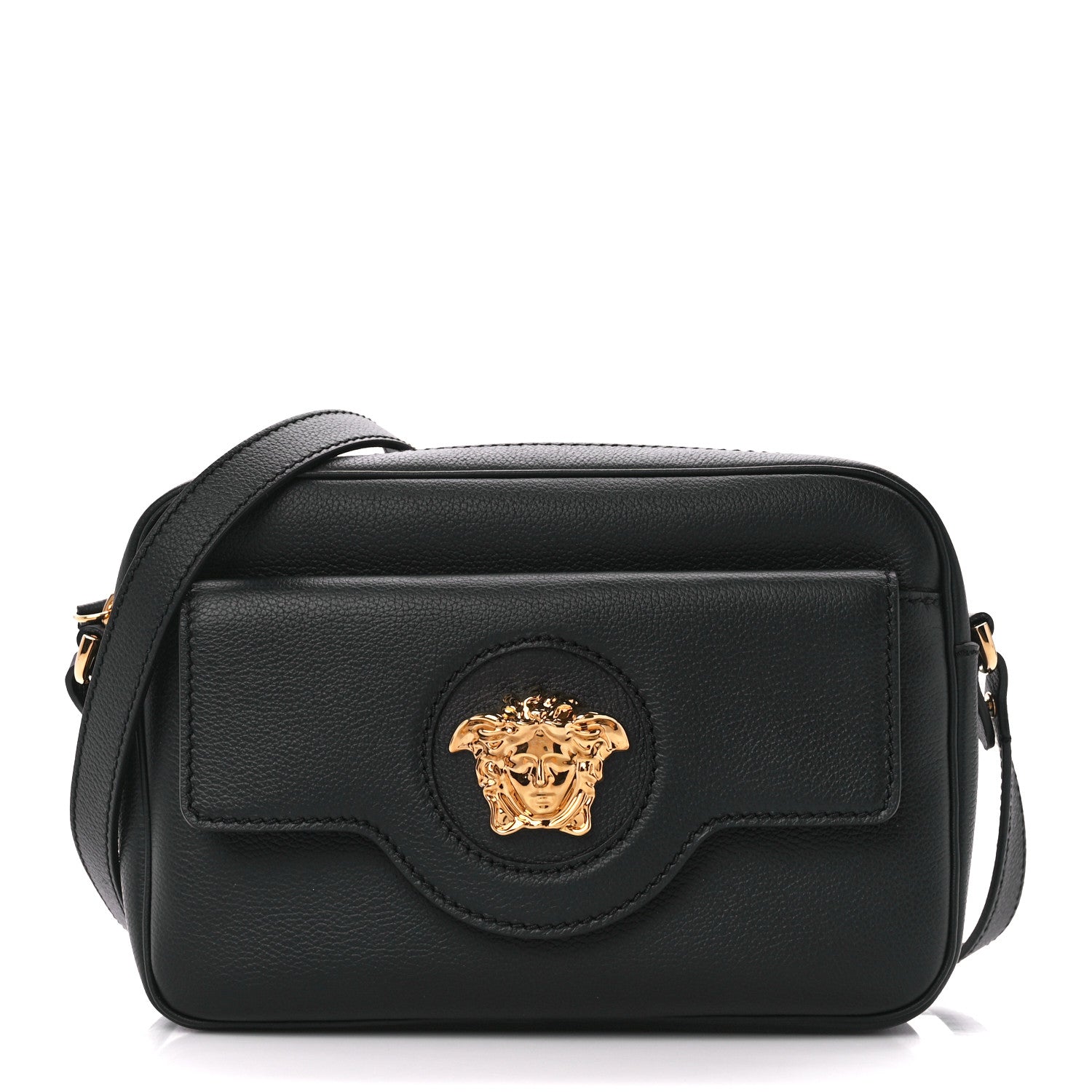 Versace Grained Calfskin Medusa Camera Bag Black 1 of 13