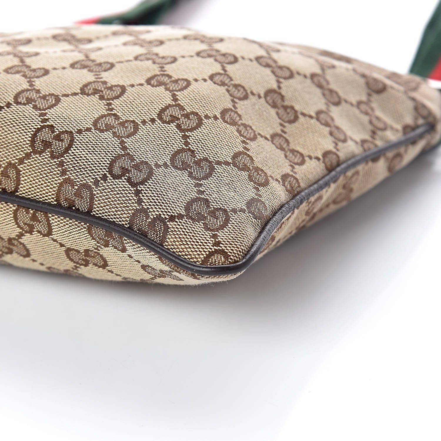 Gucci Monogram Web Small Flat Messenger Bag Brown 10 of 11