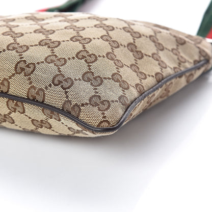 Gucci Monogram Web Small Flat Messenger Bag Brown 10 of 11