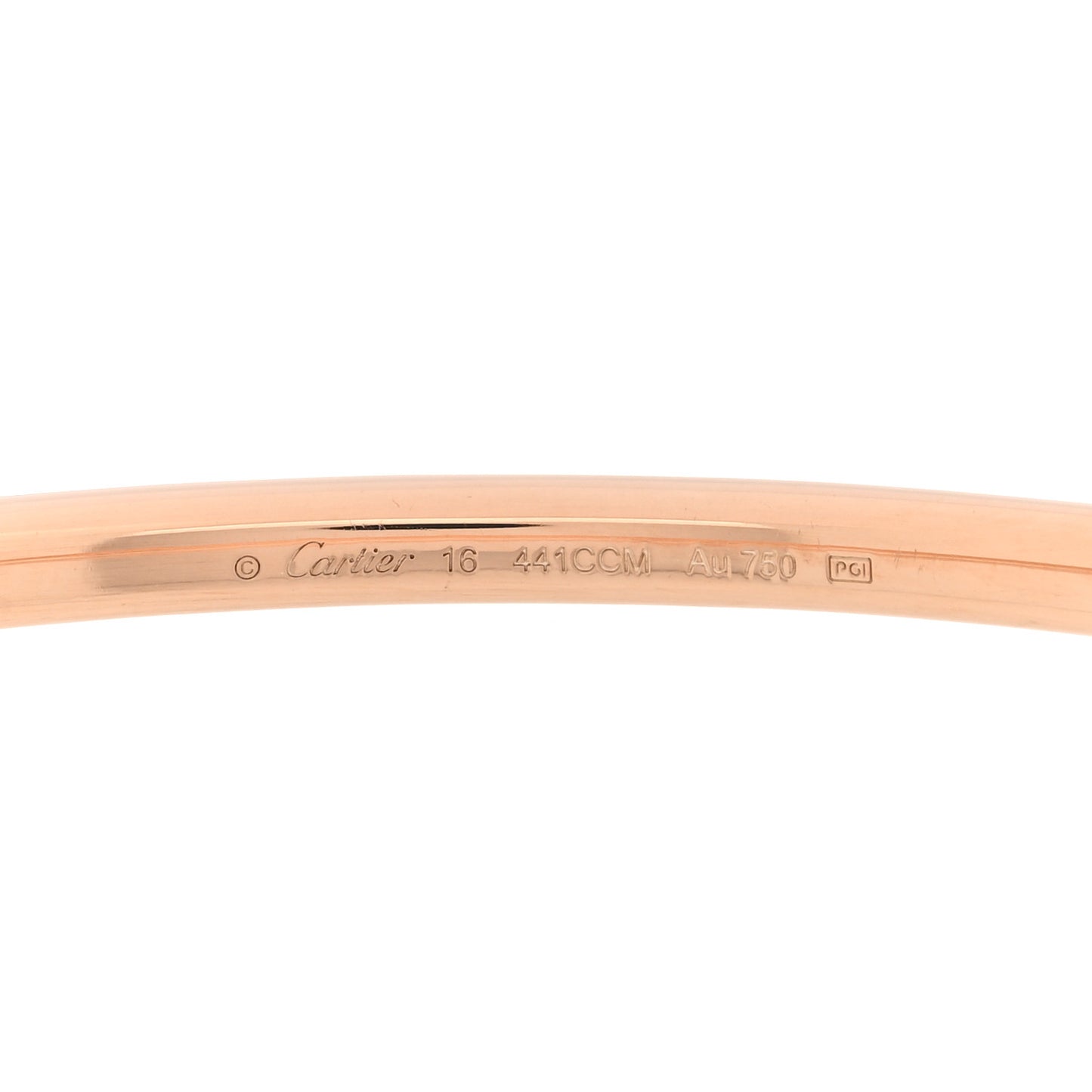 18K PInk Gold Diamond Etincelle de Cartier Bangle Bracelet 16