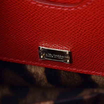 Dolce & Gabbana Dauphine Studded Medium DG Family Patch Miss Sicily Satchel Red 6 of 13