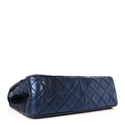 Chanel Metallic Aged Calfskin Quilted 2.55 Reissue 226 Flap Dark Navy Blue 4 of 9