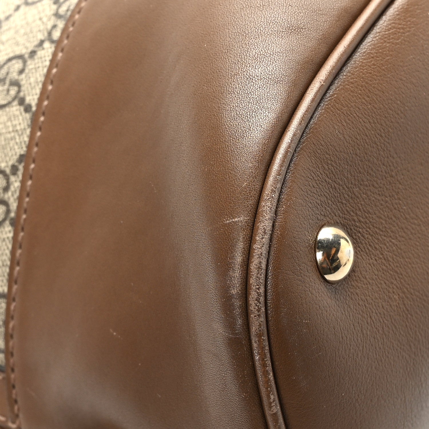 Gucci GG Supreme Monogram Margaux Calfskin Large Nice Top Handle Dome Bag Beige Ebony Acero 10 of 11