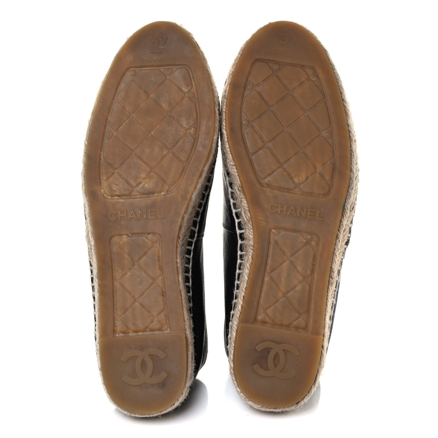 Lambskin CC Espadrilles 37 Black
