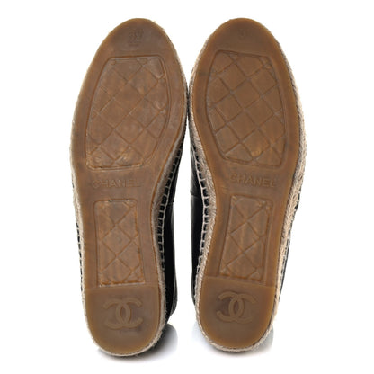 Chanel Lambskin CC Espadrilles 37 Black 5 of 8