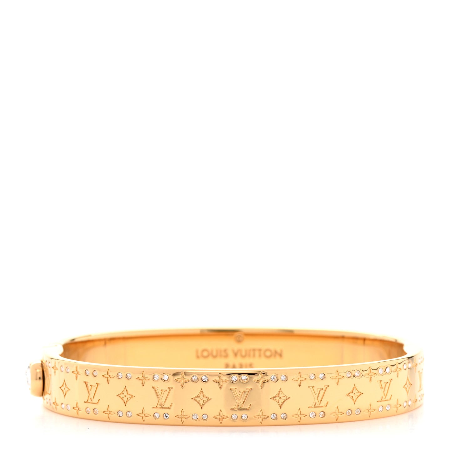 Brass Crystal Monogram Nanogram Strass Cuff M Gold