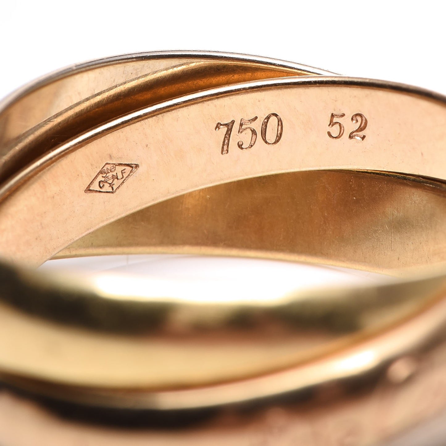 18K Pink Yellow White Gold Classic Les Must De Trinity Ring 52 6
