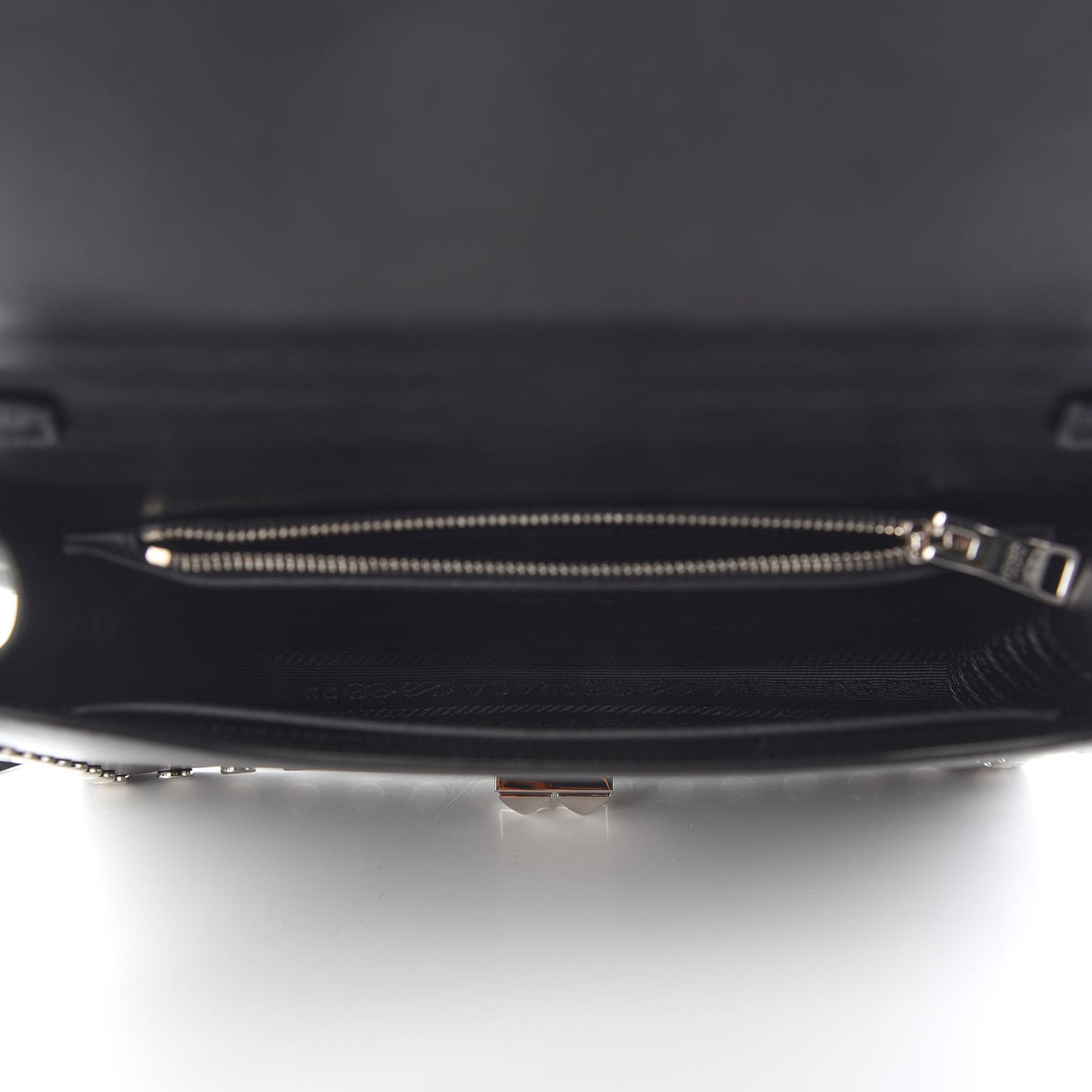 City Calfskin Orchid Print Studded Elektra Shoulder Bag Fuoco Black