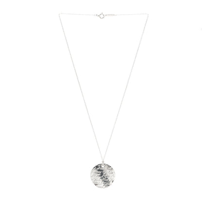 Tiffany Sterling Silver Notes Round Pendant Necklace 3 of 4