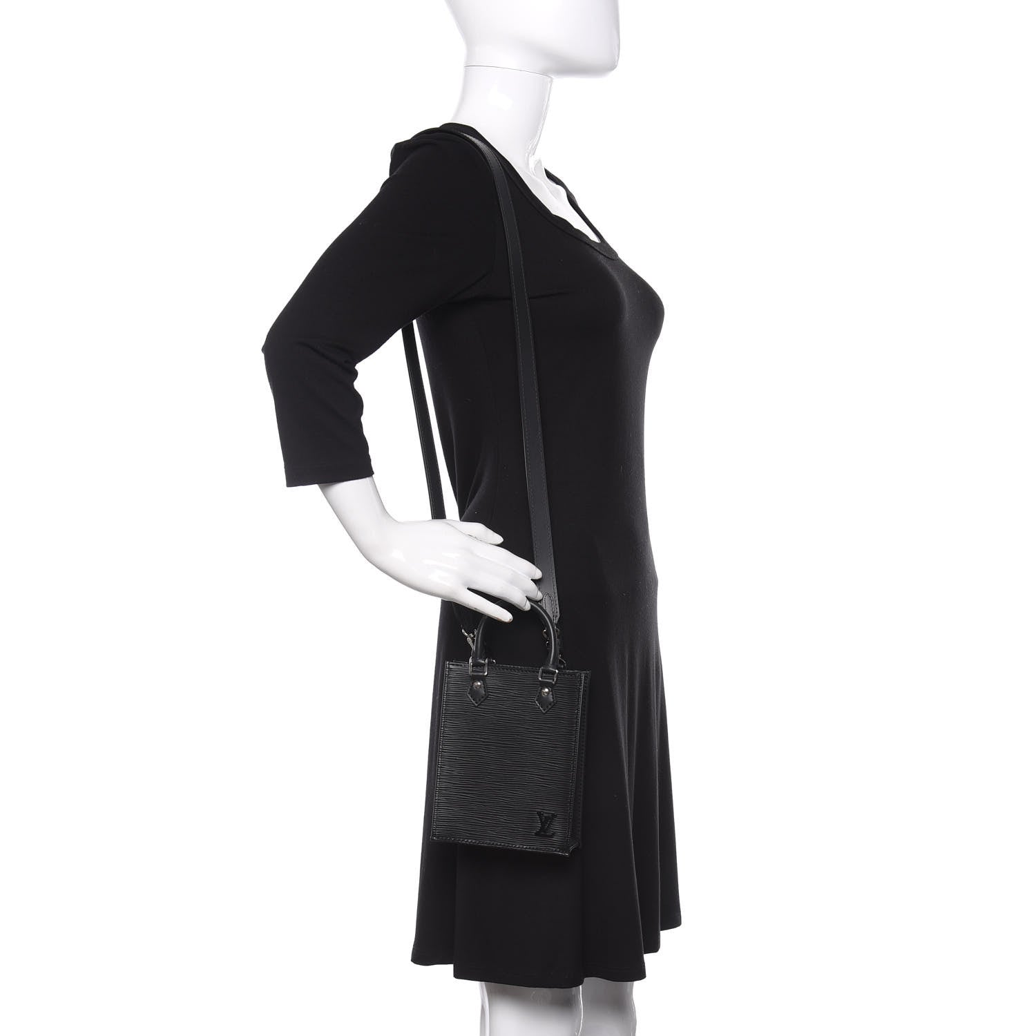 Louis Vuitton Epi Petit Sac Plat Black 2 of 10