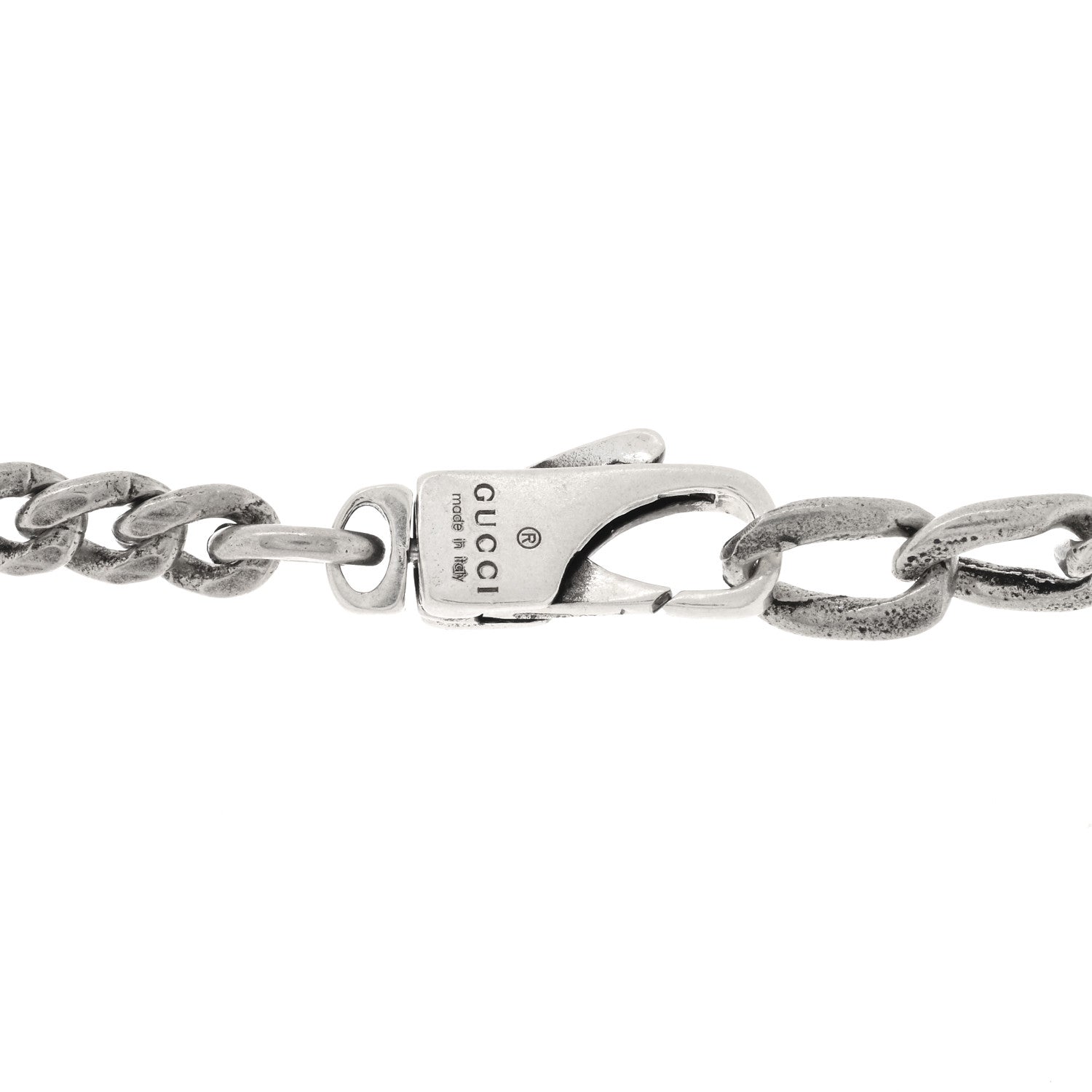 Gucci Sterling Silver Enamel Tag Pendant Necklace Green 3 of 3