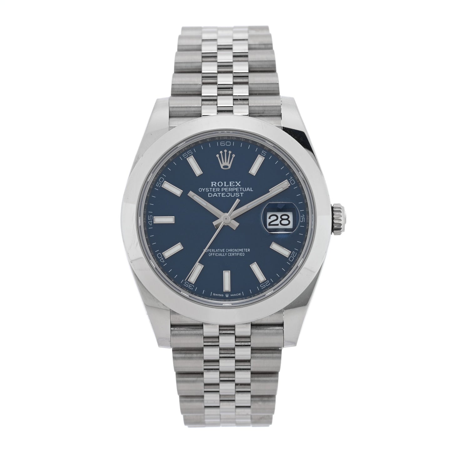 Stainless Steel 41mm Oyster Perpetual Datejust Watch Blue 126300