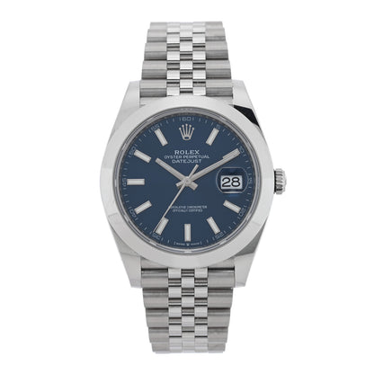 Rolex Stainless Steel 41mm Oyster Perpetual Datejust Watch Blue 126300 1 of 5
